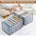 Miniatyrbillede 3 af 5: Tøj Skuffe Organizer, Foldbar Mesh Opbevaringsboks, Skabs Organizer med Rum, Skabs Opbevaringspose til Jeans og Skjorter, 7+9 Gitre