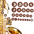 Miniatyrbilde 2 av 8: 26 stk Multi Størrelse Sax Lær Pads Erstatningssett for Altsaksofon