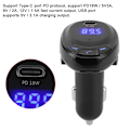 Pikkukuva 7 / 8: BT09 12V Bluetooth langaton FM-lähetin Mp3-soitin Type-C pikalataus PD 18W Auton laturiMusta