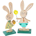 Miniatyrbild 1 av 4: Påskdekoration, Påskhare Dekoration, Set med 2 Trä Påskhare Påskdekorationer för Deco