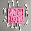Miniatyrbilde 5 av 5: 3 stk Fondant Silikonformer, Silikon 3D Hardverktøy, Nøkkelkakeform, Egnet for å lage kaker (Rosa)