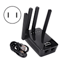 Miniatyrbild 1 av 8: 3 i 1 trådlös router AP Access WIFI Enhance Point 360° Full Signal Coverage 300Mbps WiFi Router för hem 100‑240VUS-kontakt