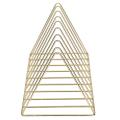 Miniatyrbillede 3 af 8: Iron Magazine Holder Trekantet Bog Brev Opbevaring Metal Desktop File Sorter Organizer Guld