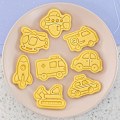 Miniatyrbild 5 av 5: Bilkakform Set 8 St 3D Barn Bakform Transport Plast Marsipan Cutter