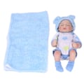 Miniatyrbild 6 av 8: 10-tums nyfödd babydocka set tvättbar emulational mjuk vinyl sovande babydocka med kläder filt Garçon bleu