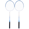 Miniatyrbild 2 av 8: 2 st järnlegering badmintonracket primärt träningsövningsutrustning med mjukt handtag blå