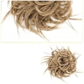 Miniatyrbilde 2 av 3: Rørete Chignon Hårforlengelse - Blond Syntetisk Hårstykke for Kvinner og Jenter (Lys Brun)
