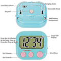 Miniatyrbild 2 av 5: 3-pack Digital Timer för Lärare Små Timers för Barn Magnetisk Baksida Stor, Vit