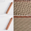 Miniatyrbillede 5 af 5: Træteksturruller Træ håndstempelruller til ler.