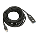 Miniatyrbillede 5 af 8: USB 3.0 forlængerkabel sort 16,4 fod 5 Gbit pr. sek. han til hun USB aktiv USB forlængerledning til hub mus tastatur