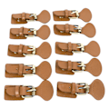 Miniatyrbild 4 av 8: 10 set lädersy på växlingsförslutningar Läder Snap Toggle söm på spänne för kappa Jacka DIY Läder Craft Tan