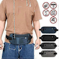 Miniatyrbild 3 av 5: Rese Midjeväska RFID-blockerande Vattentät Midjeväska Fanny Pack Dold Plånbok RFID-blockerare Passfodral mörkgrå