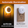 Miniatyrbild 3 av 3: Smart Plug-in Nattlampa med Skymnings- till Gryningsensor - Varmvitt Ljus för Badrum, Sovrum, Kök, Hall - Anti-Infraröd