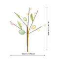 Miniatyrbilde 2 av 3: Kunstig påsketre gren påskeegg blomsterplukker for studierom bryllup rosa grå oransje egg rosa grønne egg