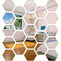 Miniatyrbild 1 av 5: 24 Stycken Hexagon Akryl Spegel Väggdekaler Självhäftande Väggdekor för Hem, Vardagsrum, Sovrum (12.6 x 11 x 6.3 cm)