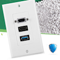 Pikkukuva 6 / 8: US 3-PORT VGA HDMI USB3.0 -liitäntä Seinäasennuspaneelin sovittimen seinäpistorasia