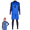Miniatyrbild 2 av 3: Blå fängelsetröja Cosplay - Bluelock Isagi Yoichi Chigiri Bachira Rensuke Kunigami Fotbollsträning Uniform Lagkläder4 XXXL