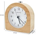Miniatyrbild 3 av 4: Väckarklocka Batteridriven Snooze-funktion Väckarklocka Rese Trä Ljusande Analog Väckarklocka Tyst Ingen Tickande Nålklocka Stigande Ljudlarm - L