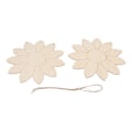 Miniatyrbillede 3 af 8: 2 stk. Træblomst Udskæringer DIY Lotus Form Ubehandlede Træ Udskæringer Hjem Have Træ Chip Dekor Vedhæng med 2 Hampetov