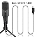 Miniatyrbillede 2 af 5: PC USB-mikrofon, Podcast-kondensatormikrofon med foldbart stativ