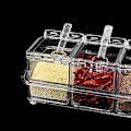 Miniatyrbild 4 av 4: 4- set akrylkryddbehållare med 4 serveringsskedar - perfekt för köket