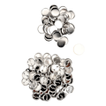Miniatyrbillede 8 af 8: 100 sæt pin tilbage knap dele Robust metal plast rustfri udjævning knap fremstilling forsyninger til badge DIY 44MM