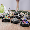Miniatyrbillede 2 af 4: Magnetisk Skulptur Fri Sving Magnet Legetøj DIY Hjem Dekoration Magnetiske Skulpturer B