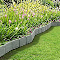 Miniatyrbillede 3 af 5: Kantafgrænsning til have, 10 stk. grå fleksible plastiksten, kantafgrænsning til planter, 24,5*23 cm