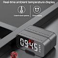 Miniatyrbild 8 av 8: Sängbords Bluetooth-spegelyta LED-väckarklocka Högtalare FM-radio Trådlös digital väckarklocka för sovrumskontor Resor