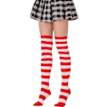 Pikkukuva 1 / 5: 3 Paires de Chaussettes de Noël pour Femmes, Haut Haut, Style Simple, Rouge Blanc, Rouge Noir et Jaune Noir