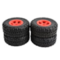 Miniatyrbilde 6 av 8: 4 stk. RC-hjul og dekk for RC Short Course Truck-dekk for Traxxas SLASH 1/10 RC-bil, rød