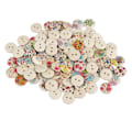 Miniatyrbilde 4 av 8: 100 stk 0,6 tommer blandede trykte treknapper DIY håndverksknapper Dekorative runde knapper for sying Håndverk Loggfarge Blomster 100 stk 0,6 tommer