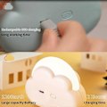 Miniatyrbillede 3 af 5: Baby Pige Sky Natlampe Soveværelse, Sød Børne Natlampe Sengelampe, Bærbar Genopladelig USB Kid LED Batteri Natlampe Gul og Hvid Belysning, Ro
