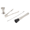 Miniatyrbillede 1 af 8: Bartender Kit Bar Tool Set i rustfrit stål Cocktail Jigger Muddler Bar Ske Ice Tong til Bartending Drink Mixing