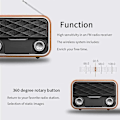Miniatyrbillede 4 af 5: Bærbar Bluetooth Retro Radio med FM/Aux, Antenne Backup, Clear Sound og Android Tablet-kompatibilitet
