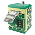 Miniatyrbilde 1 av 5: Kids Toy Piggy Bank, Mini ATM Elektronisk banktjenester for mynter og sedler med kode og automatisk pengerulling for gutter, jenter (Green Camo)