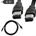 Miniatyrbilde 4 av 5: 1.8m Firewire Kabel Sort IEEE 1394 Firewire 400 til Firewire 400 Kabel 6Pin Hann til 6Pin Hann Kabel