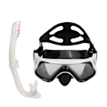 Miniatyrbilde 5 av 8: Justerbart snorklesett for voksne, snorkelbrille og pustetube, snorkleutstyr for voksne til svømmetrening, hvitt