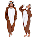 Pikkukuva 1 / 5: Eläin- ja merieläinpehmolelu Cosplay-asu aikuisille - Hauska ja leikkisä Halloween-asu Medium Tummanruskea Laiskiainen