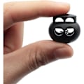 Miniatyrbild 4 av 5: 30 Stycken Plastfjäderlås Fjädersnörlås Två Håls Snörändar Oval Elastisk Fjäder Toggle Stopp Ände för Dragsko Svart