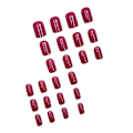 Miniatyrbillede 5 af 5: 24 stk. lyserøde ensfarvede halvglans runde falske negle kunstige fingernegle genanvendelig manicure