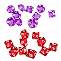 Pikkukuva 3 / 5: 20 kappaletta D10 polyedrisiä noppia Dungeons and Dragons -peliin, purppura+punainen