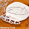 Miniatyrbild 1 av 3: Sovande Corgi Tecknad Plast Corgi Kakform (2st)