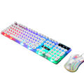 Miniatyrbild 1 av 7: Tangentbord Mus Combo Punk Retro Keycaps USB kabel Färgglad bakgrundsbelyst Slitstark ABS-tangentbord och mus för gaming Bärbar PC Vit Punk Set