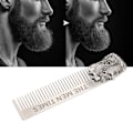 Miniatyrbilde 5 av 8: Gentleman Shape Rustfritt stål bærbar lommeskjegg Barbering Kam bart hår