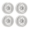 Miniatyrbillede 3 af 8: Aluminiumslegering RC Bilhjulnav 2,2 Tommer RC Beadlock Hjul Fælge til 1/10 Fjernbetjening Bil Sølv