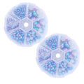 Miniatyrbillede 4 af 8: 2 æsker Gradient Imitation Pearl Semicircular Nonporous Flat Back Dekorative Tilbehør til Tøj DIY (Blå Lilla)