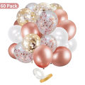 Miniatyrbild 7 av 8: 60 st Latexballonger 12 tum med paljetter Rosa Vit Roséguld Ballong för Födelsedagar Bröllop Fest Dekoration Typ 7