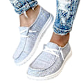 Miniatyrbillede 1 af 3: Grå Slip-On Loafers Kvinders Flade Bådsko