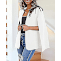 Miniatyrbilde 2 av 3: Split Sleeve Dame Cape Blazer, Stilig Åpen Front Jakke Frakk xL Hvit